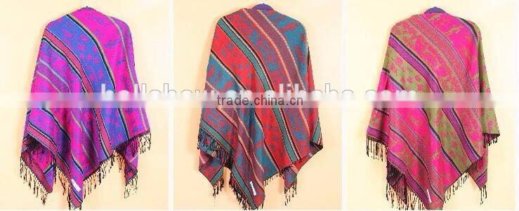 Antique Jacquard Wool Square Shawl