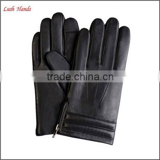 mens fashion high quality touch screen leather glove