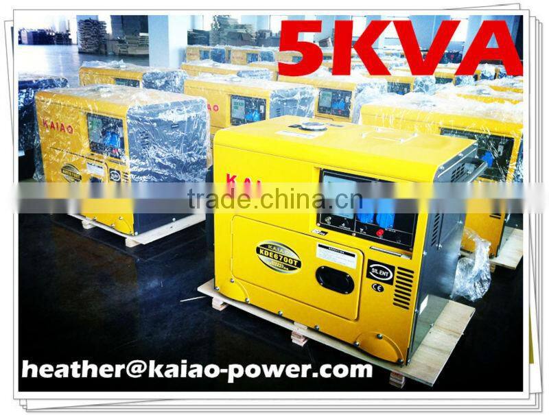 Air-cooled diesel generator/small portable generator KAIAO KDE6700T
