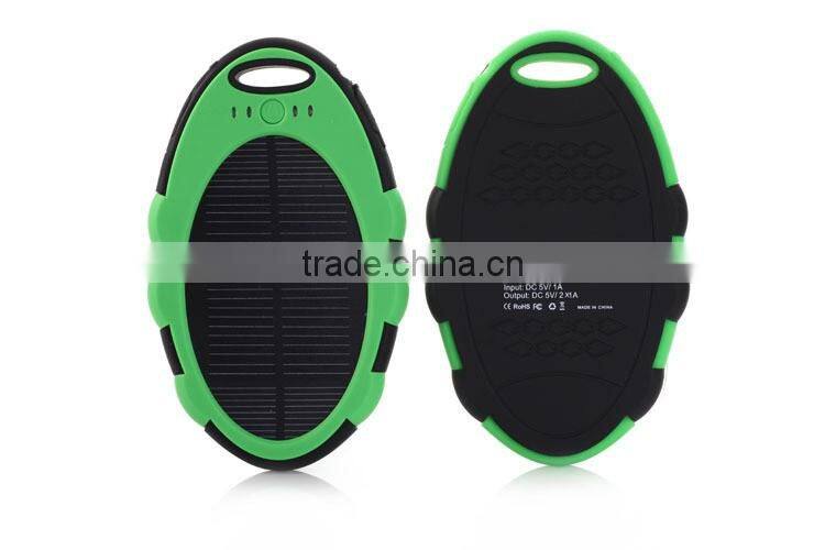 Hot selling fashion design Waterproof 5000mah solar powered charger