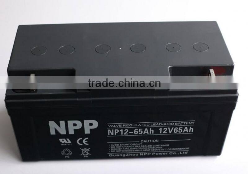 12V 65AH valve regulated lead acid battery
