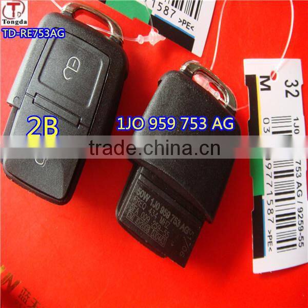 Tongda key high quality 2button remote key 433mhz ( 1JO 959 753 AG V5 ) for VW