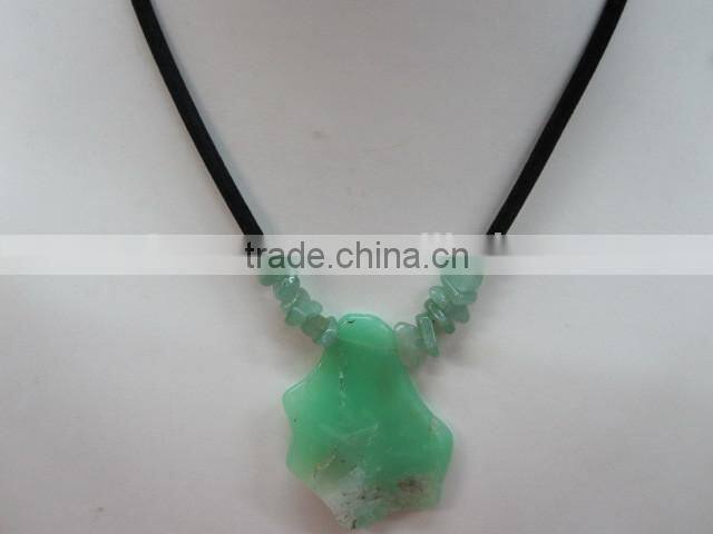 Fittings gemstone for female jewellery chrysoprase and coral pendant