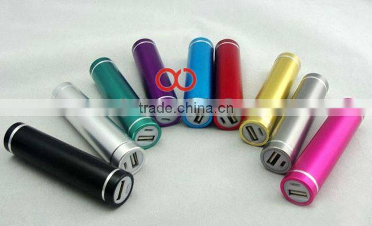 2200mah portable lipstick/cylinder shape power bank for iphone 5, Samsung, mobile phone
