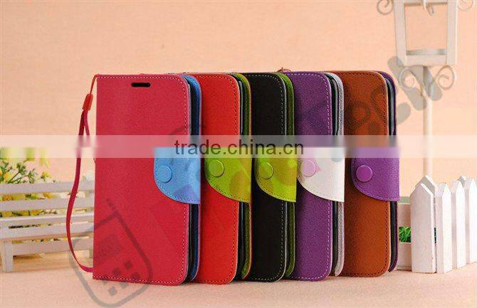 Wallet Leather Cover Case for Samsung Galaxy Note2 N7100, With Rope and Button Design,Stitch Leather Case