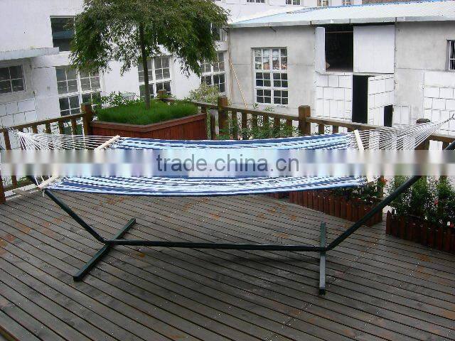Outdoor canvas garden hammock with steel stand