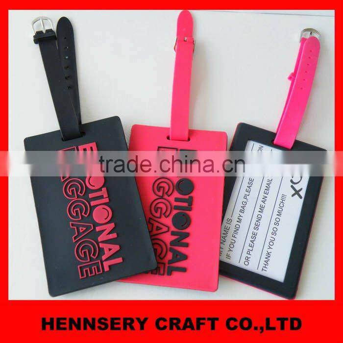 Fashion 3D Soft custom Pvc bag Tag
