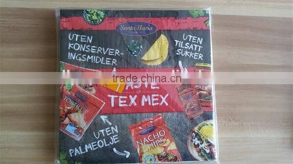 33*33cm 25*25cm 18gsm 1/4 fold decorative paper napkins