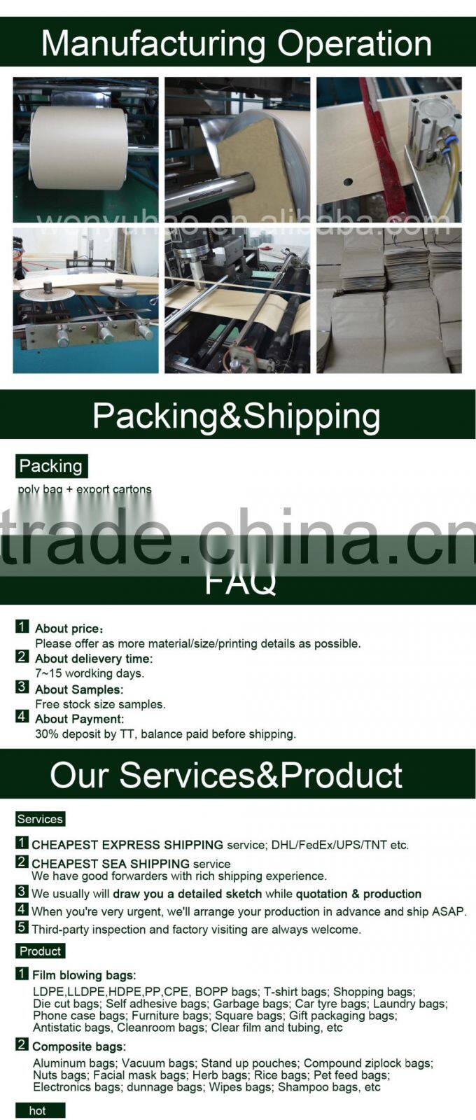 Fashion Custom Size Reclosable Stand Up Pouch Paper Zipper Packing Plastic Bag