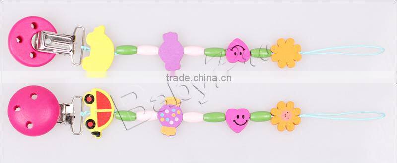2015 Wholesales Custom Baby Wooden Pacifier Chain