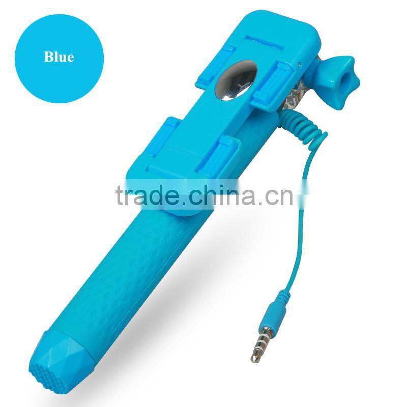 2015 mini waterproof selfie monopod with wire
