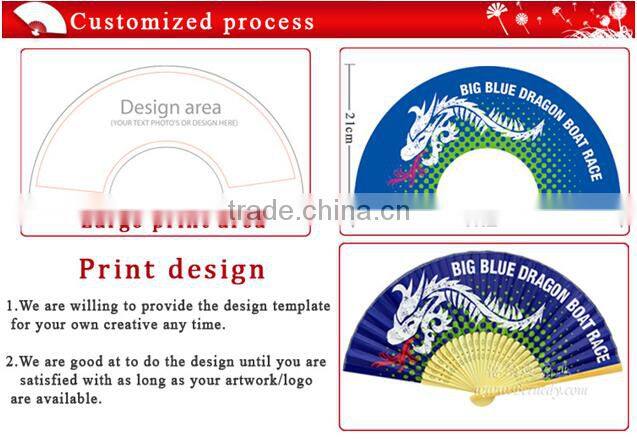 Popular foldable souvenir bamboo hand fan for wedding