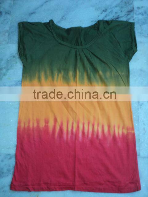 hand printed ladies t-shirts new stripes tie dye