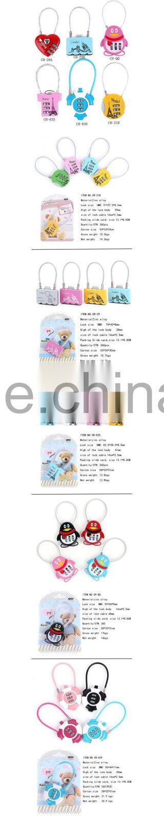 CJSJ Hot Sale Cable Padlock CR-839 Combination Digital Combination Padlock