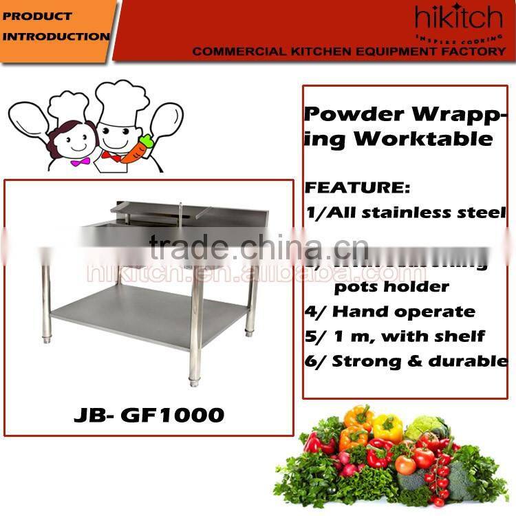 Commercial stainless steel meat wrapping powder table chicken breading table