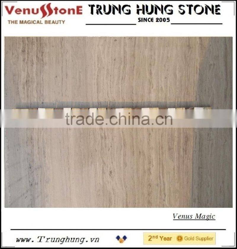 White Cream Marble Mosaic with Magic Design