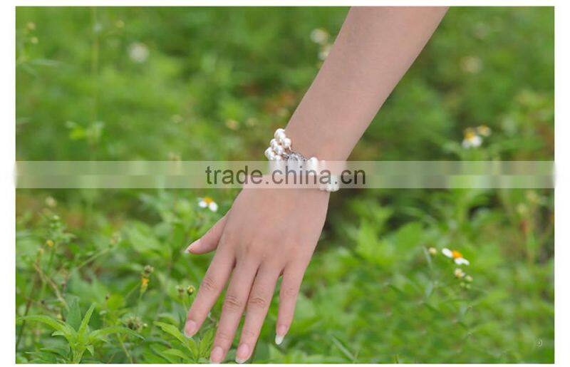 2016 two rows friendship bracelets with freshwater pearl natural freshwater pearl bracelet latest design
