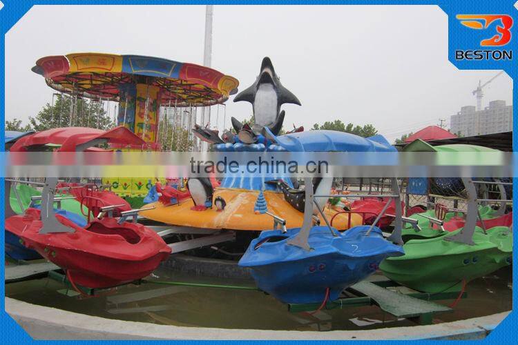 Popular water park games kids amusement equipment rotating rides fight shark island for sale