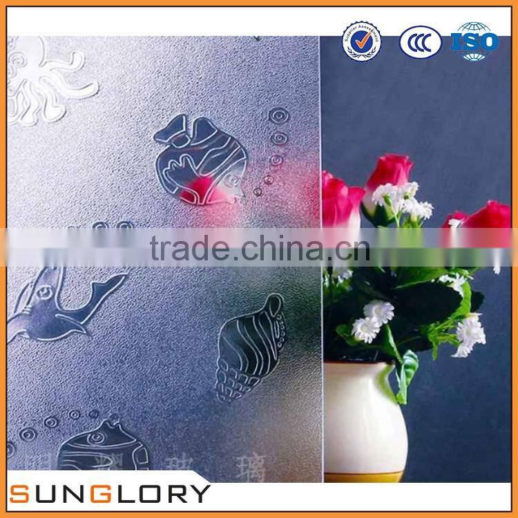 4mm 5mm 5.5mm 6mm blue floral patterned glass