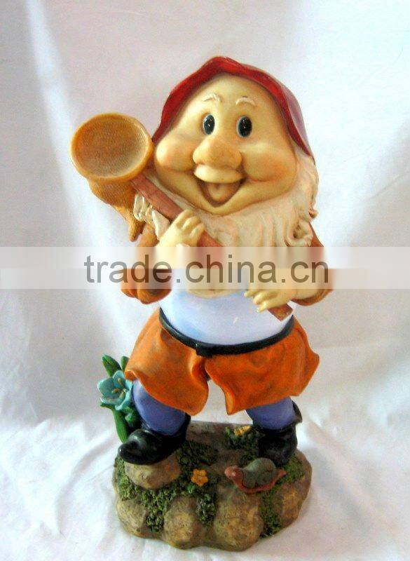 Polyresin Gnome Body Solar Light For Garden Decoration