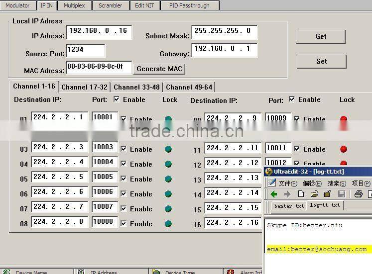 IP scrambler QAM modulator (TS IP/multicast gigabit in,4*DVB-C RF out)