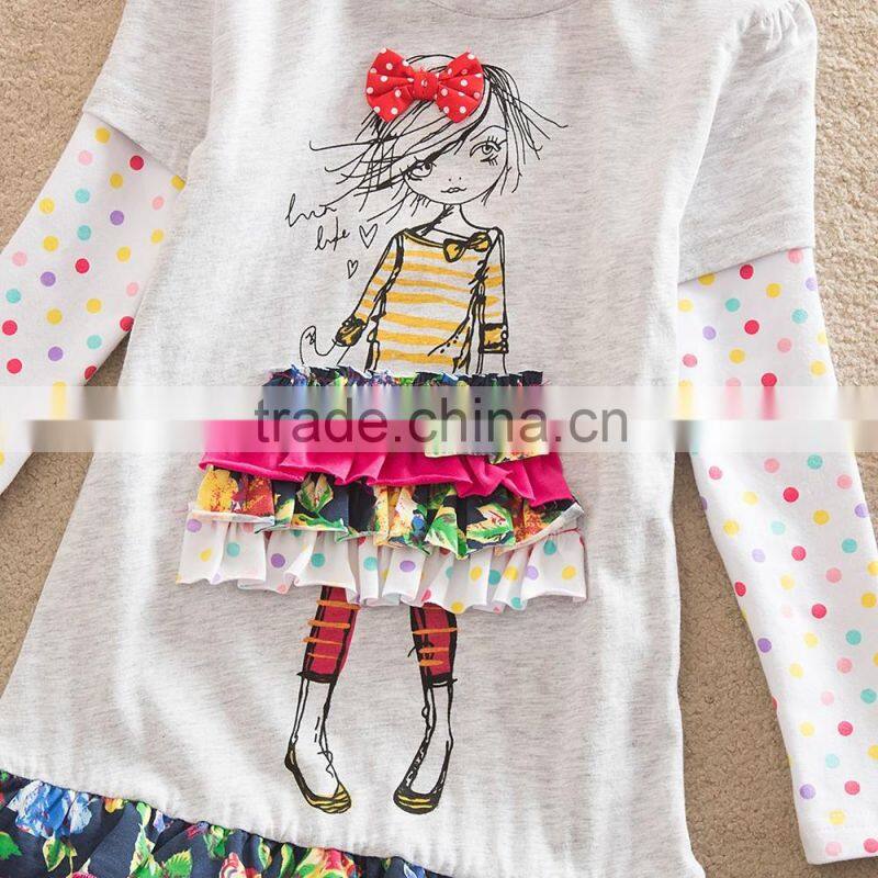 (LH3660) Girls dresses kids children clothes Neat brand girls baby clothing frocks hot selling clothes