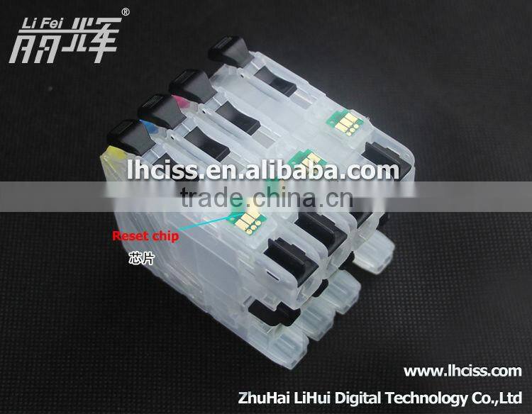 4pcs refillable ink cartridge For Brother LC563 use for Brother MFC-J2310 J2510 3520 J3720 printer with Auto rest chip
