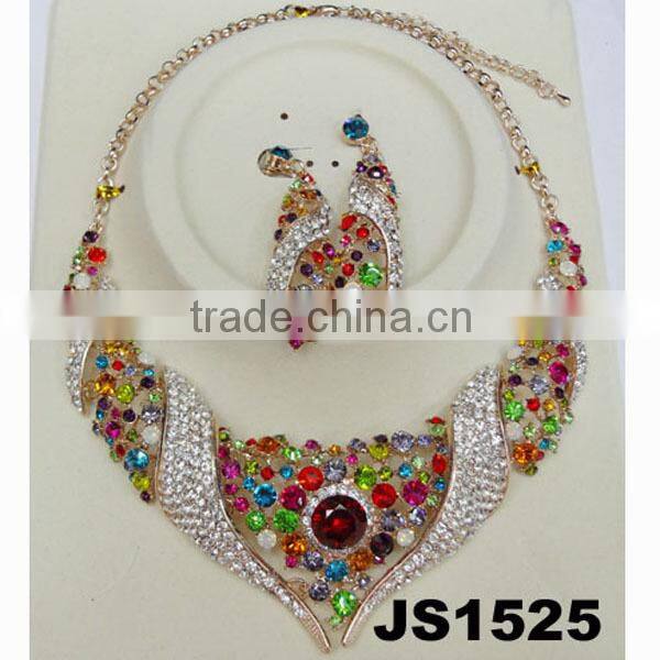 fashion red crystal necklace set for bridal