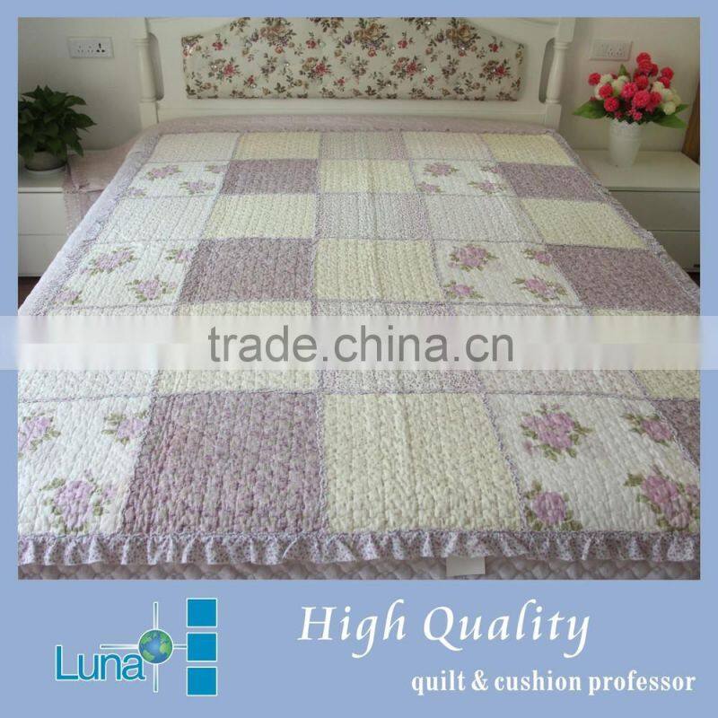 cotton christmas patchwork quilted bedspread +white