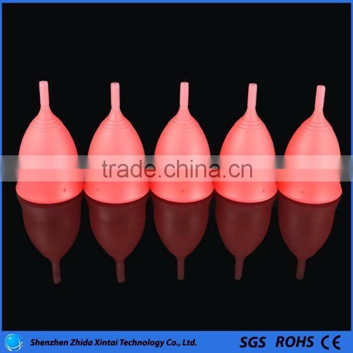 Soft lady silicone menstrual cup, colorful period cup