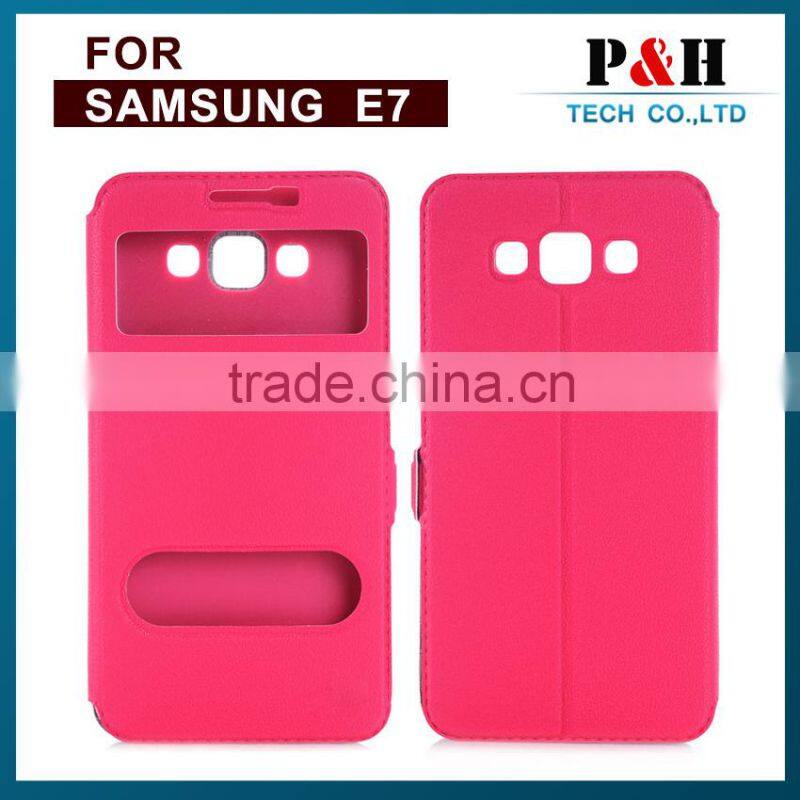 New Product Mobile Phone Case leather flip case for samsung galaxy e7 Mobile Phone Case