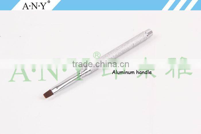 ANY Nail Art Beauty Care Metal Handle Flat Head Nail Brush UV Gel Nails