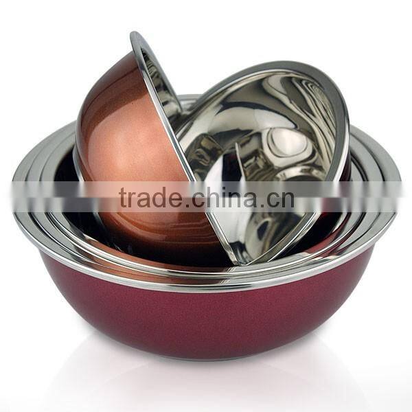 stainless steel mixing soup bowl for school