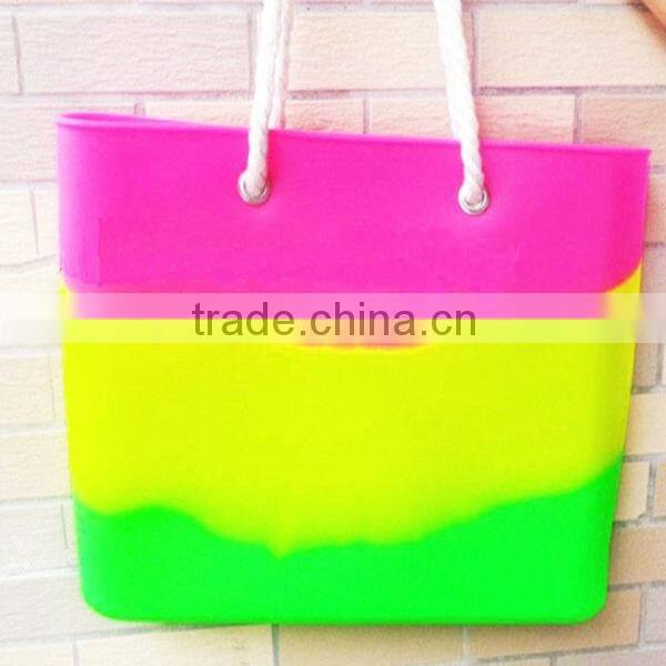 2013 New Arrive Colorful beach silicone Ladies Handle Bag
