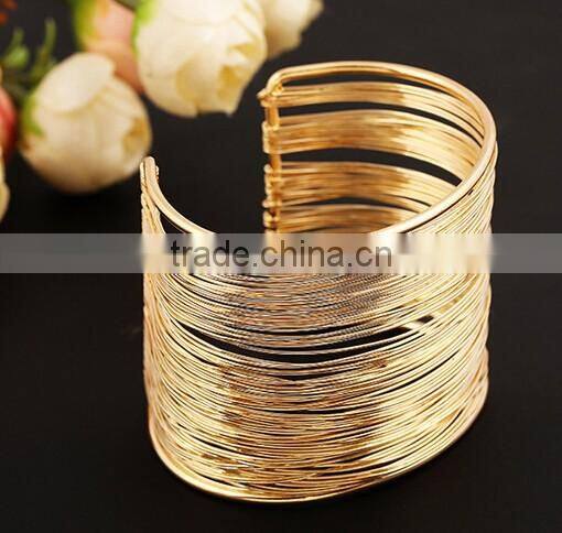 Punk Women Ladies Gold Silver Hollow Open Wide Bangle Cuff Jewellery Bracelet