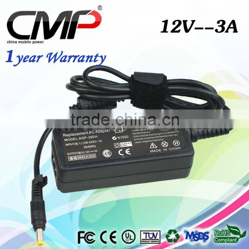 12V 3A 36W 4.8*1.7mm AC Adapter for Asus Laptop