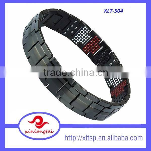 Wholeasales price 4 in 1 titanium steel magnetic negative power bracelet