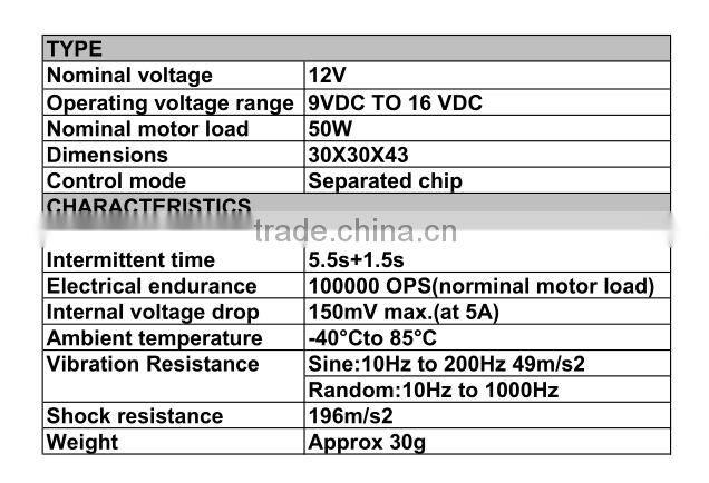 Ronway factory 12V 50W wiper intermittent controller relay
