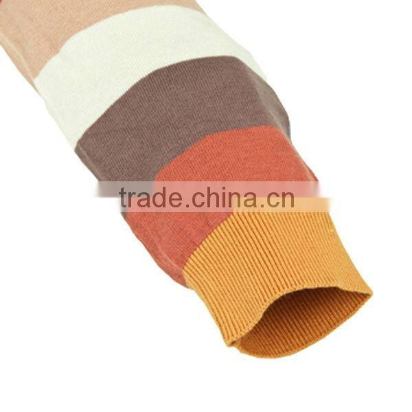 wool sweater long sleeve wide stripe round neck