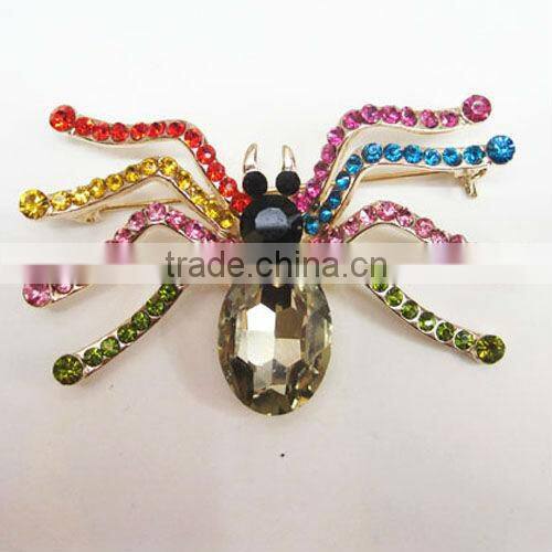 clear crystal red stones dragonfly brooch pin