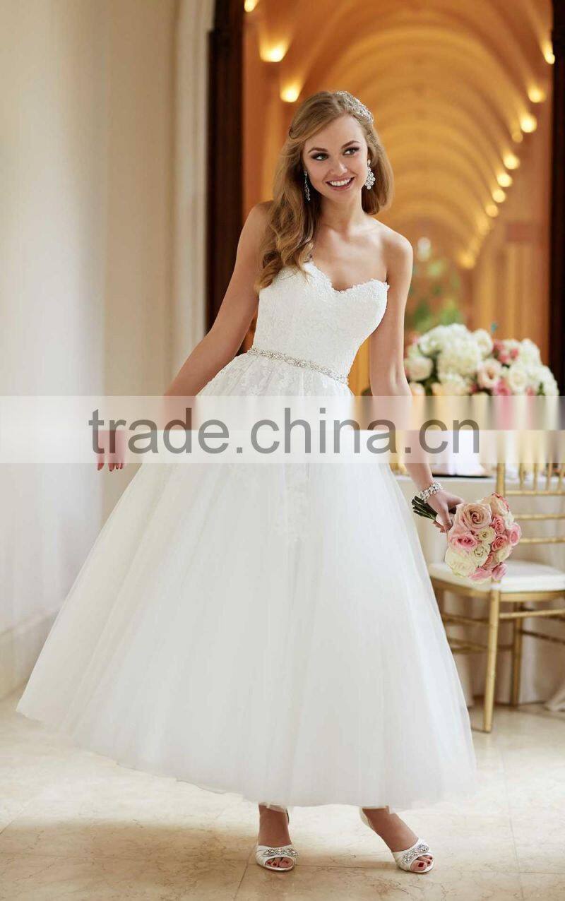 (MY6177) MARRY YOU China Sweetheart Knee-length Lace Wedding Dresses Short 2016