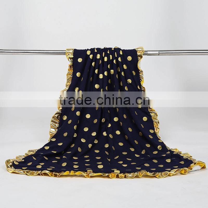 Black and Gold Polka Dot Baby Blanket Baby Bedding Blanket Nursery Black and Gold