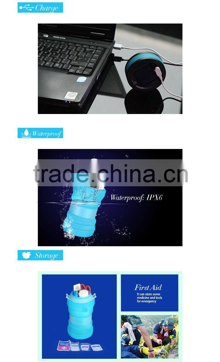 2016 Rechargeable LED Bottle Light Unique Birthday Gift Silicone Foldable Bottle Light