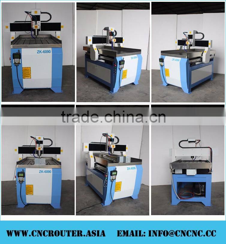 4th Axis Small Desktop Cheap Advertising CNC Router 6090 Medium Size With 2200W Spindle DSP Handle Control 600*900MM