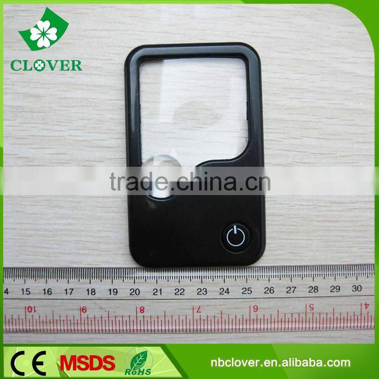 Plastic custom business cards design magnifying glass with light