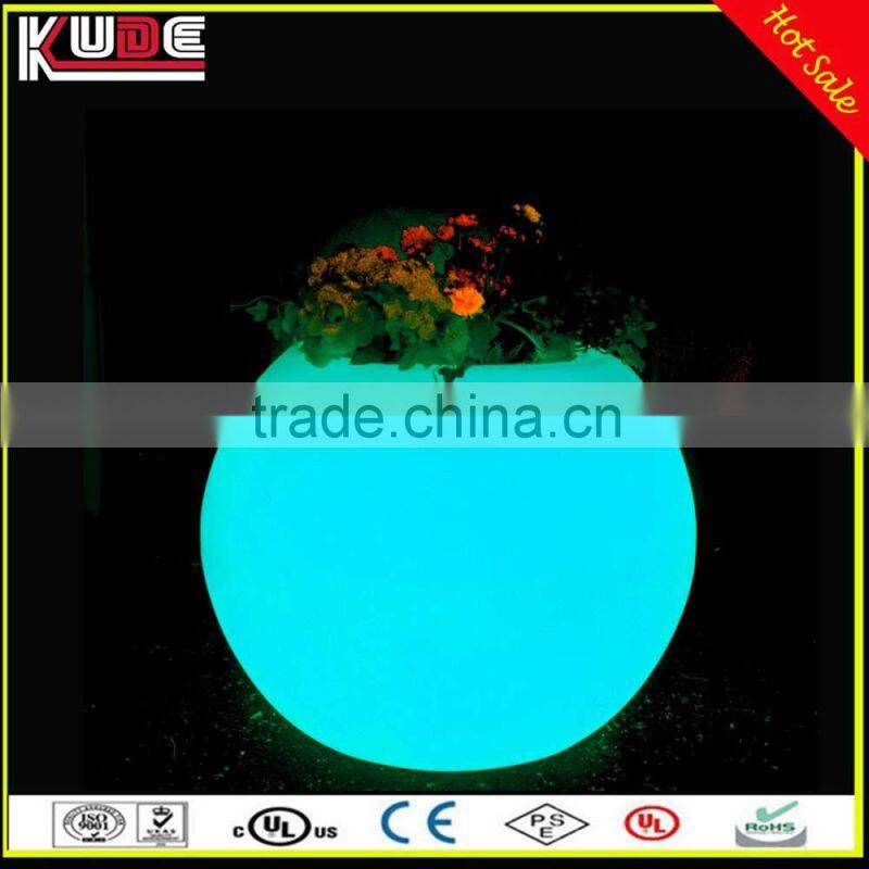 LED Light Flower pot PE Material Round Planter Pot with RGB Lighting