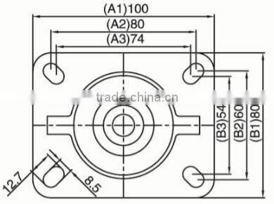 A1 Series Rigid/ Fixed PA Caster Low Gravity Caster Double Wheels