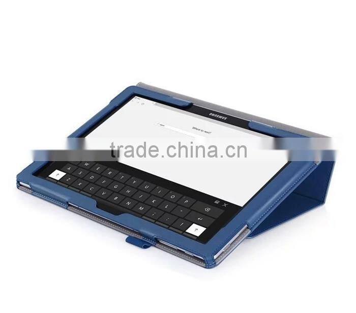 Factory Direct Pricing Cow Leather Multifunctional Case for Samsung Tab Pro S with Built in Stand, Hand Strap