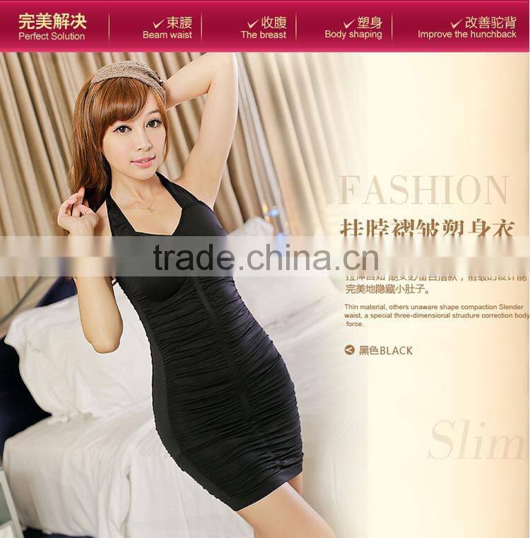 Women make sexy underwear,female hanging neck siamese dress,Postpartum body slimming dress NY 008