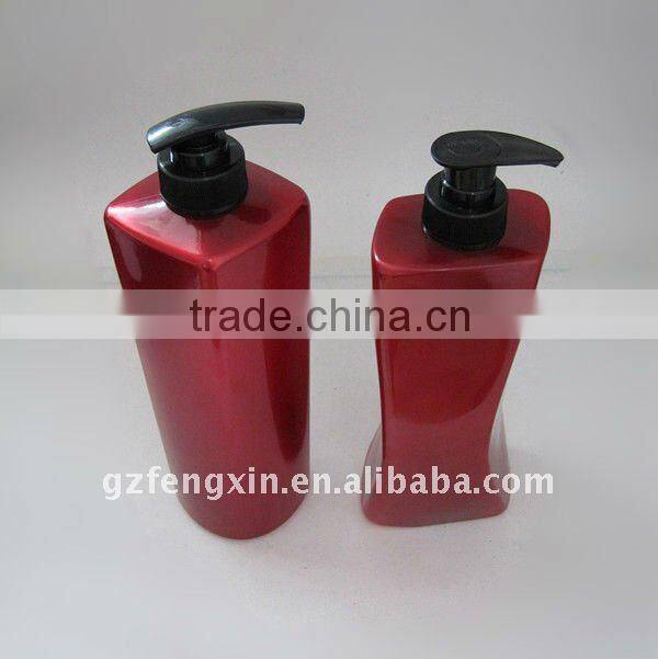 550ml flat shoulder cylinderical PET plastic bottle for shampoo